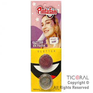 MAQUILLAJE ARTISTICO GLITTER ROSA Y MULTICOLOR (BLISTER X 2 UNID - 4 GR) (PACK X 3 BLISTERS)